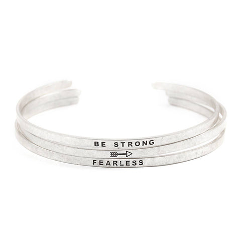 "Be Strong and Fearless" Bangle Bracelet Set