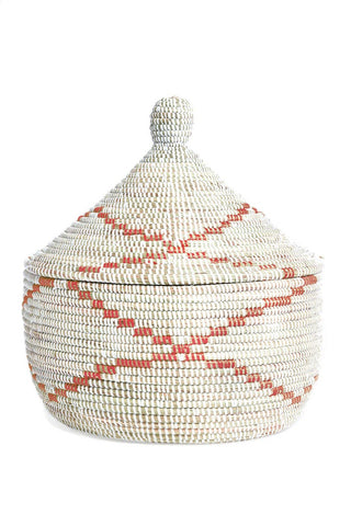 Swahili African Modern - Red & White Garland Warming Basket